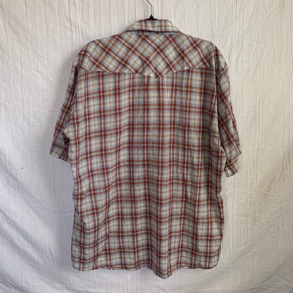 Vintage 80s Saddle King Western Pearl Snap Plaid Short Sleeve Button-Up - Picture 3 of 9